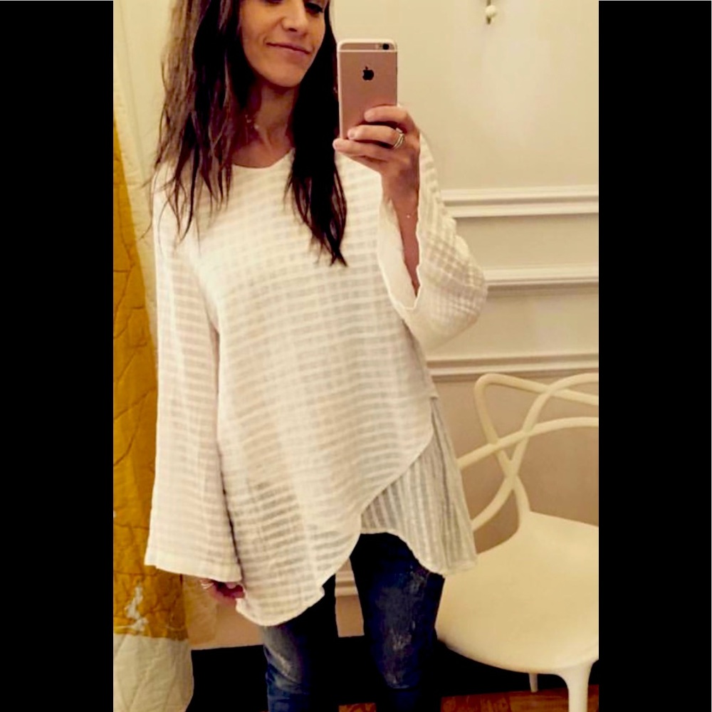 100% White Linen Top New